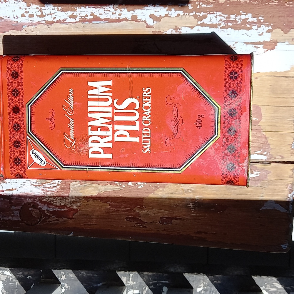 Vintage Premium Plus Cracker Tin